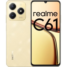 Oferta Relâmpago Celular Realme C61 256GB, 6GB RAM, Câmera Traseira Dupla de 50MP, Tela 6.7" Android 14, NFC e Processador Octa Core Dourado